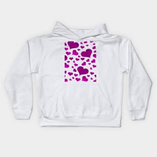 Valentine Purple Heart Pattern Kids Hoodie